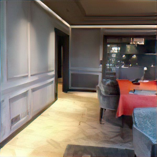 DECOR CONTEMPORAIN : dans la salle à manger d'un appartement parisien, composition de patine et rehauts d'argents sur les moulures et projections de tons rouges et vert pale.,