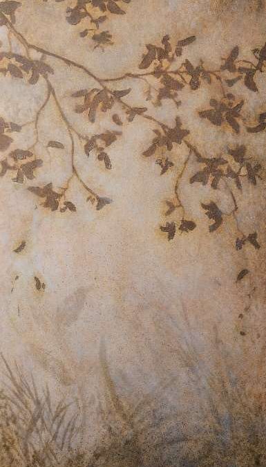 DECOR CONTEMPORAIN : détail d'effet végétal sur enduit