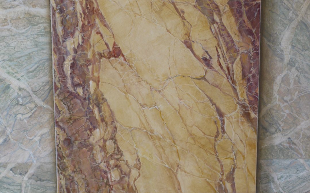 FAUX MARBRES : Brèche de Sarravezza et Vert Campan en trompe l’oeil