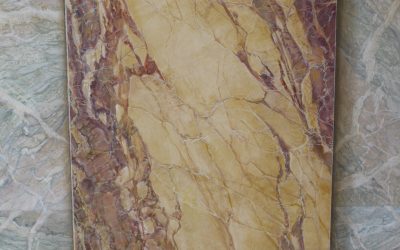 FAUX MARBRES : Brèche de Sarravezza et Vert Campan en trompe l’oeil