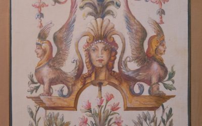 TROMPE L’OEIL : décor d’après une grotesque du XVIIIe siècle