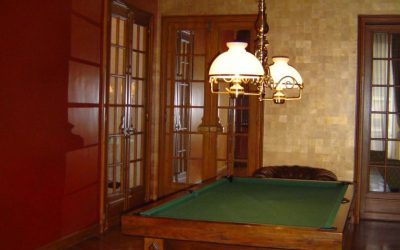 DECOR PEINT d’une salle de billard et du salon attenant