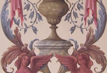 TROMPE l’OEIL inspiré d’un décor de grotesque du XVIIe siècle