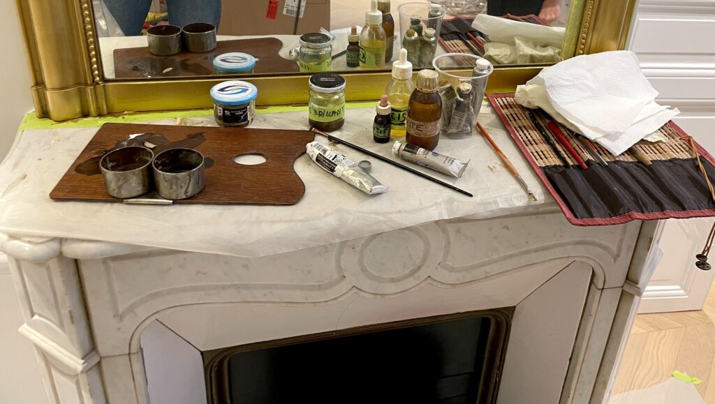 Cadre doré et patiné - Réalisation en cours